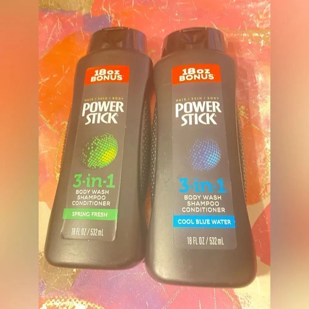 💥Power Stick Spring Fresh & cool blue water 3 In1 Body Wash Shampoo conditioner